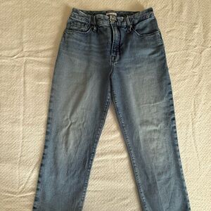 Good American Jeans 6 28 Blue Straight Leg Stretch Mid Rise Denim